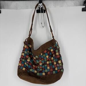Vintage 90s y2k lucky brand purse bag patchwork boho bohemian grunge leather